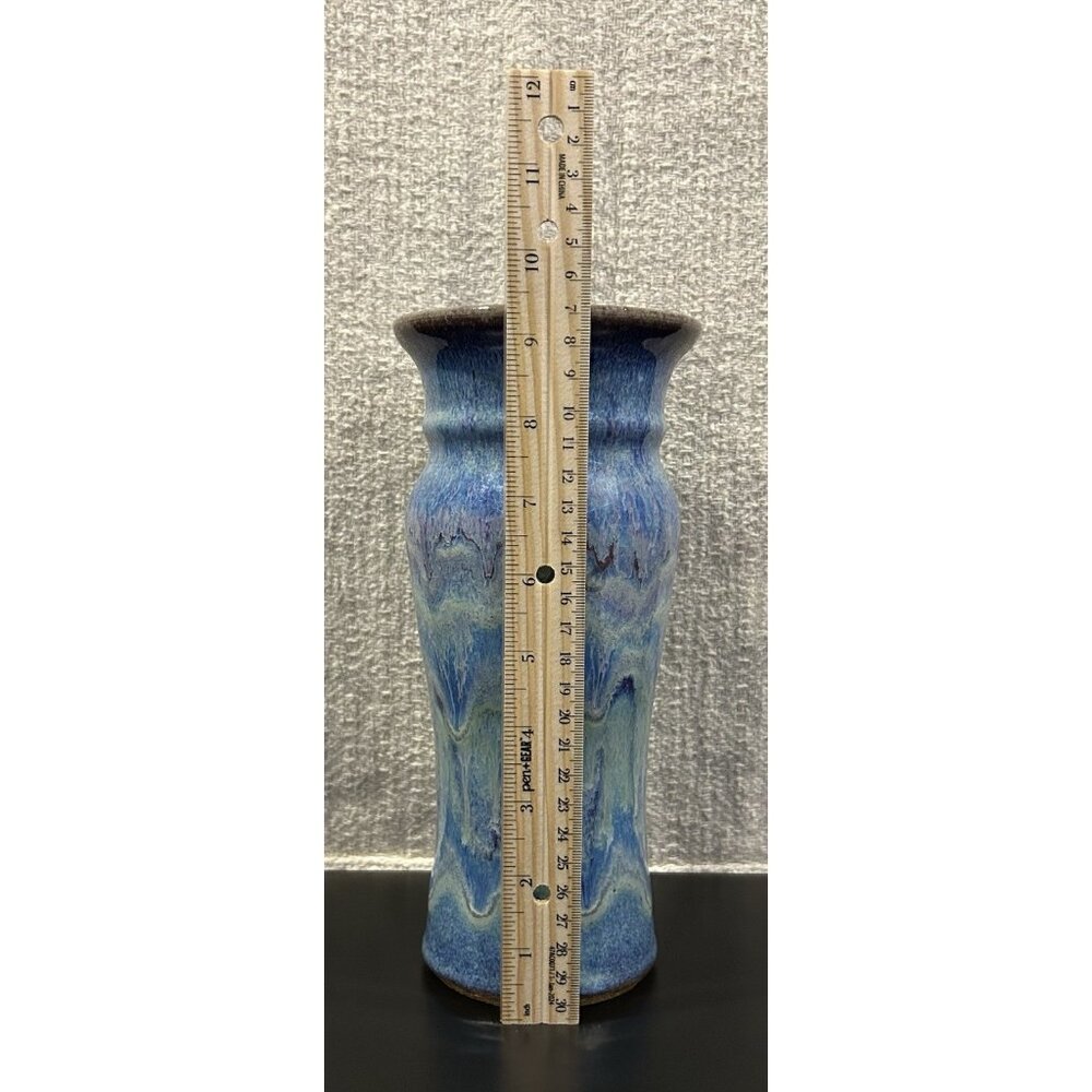 Ken Merrick OA Galleries Studio Art Pottery Vase Bohemian Unique Blue 9 3/8” - Picture 14 of 14